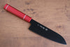 Sakai Takayuki Kurokage VG10 Hammered Teflon Coating Santoku 170mm Live oak Lacquered (Kouseki) Handle - Seisuke Knife - Slide 1