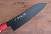 Sakai Takayuki Kurokage VG10 Hammered Teflon Coating Santoku 170mm Live oak Lacquered (Kouseki) Handle - Seisuke Knife - Slide 4