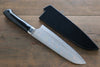 Takeshi Saji Stainless Steel Colored Damascus Santoku 180mm Maki-e Art Fish Handle with Sheath - Seisuke Knife - Slide 3