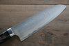 Takeshi Saji Stainless Steel Colored Damascus Santoku 180mm Maki-e Art Fish Handle with Sheath - Seisuke Knife - Slide 4