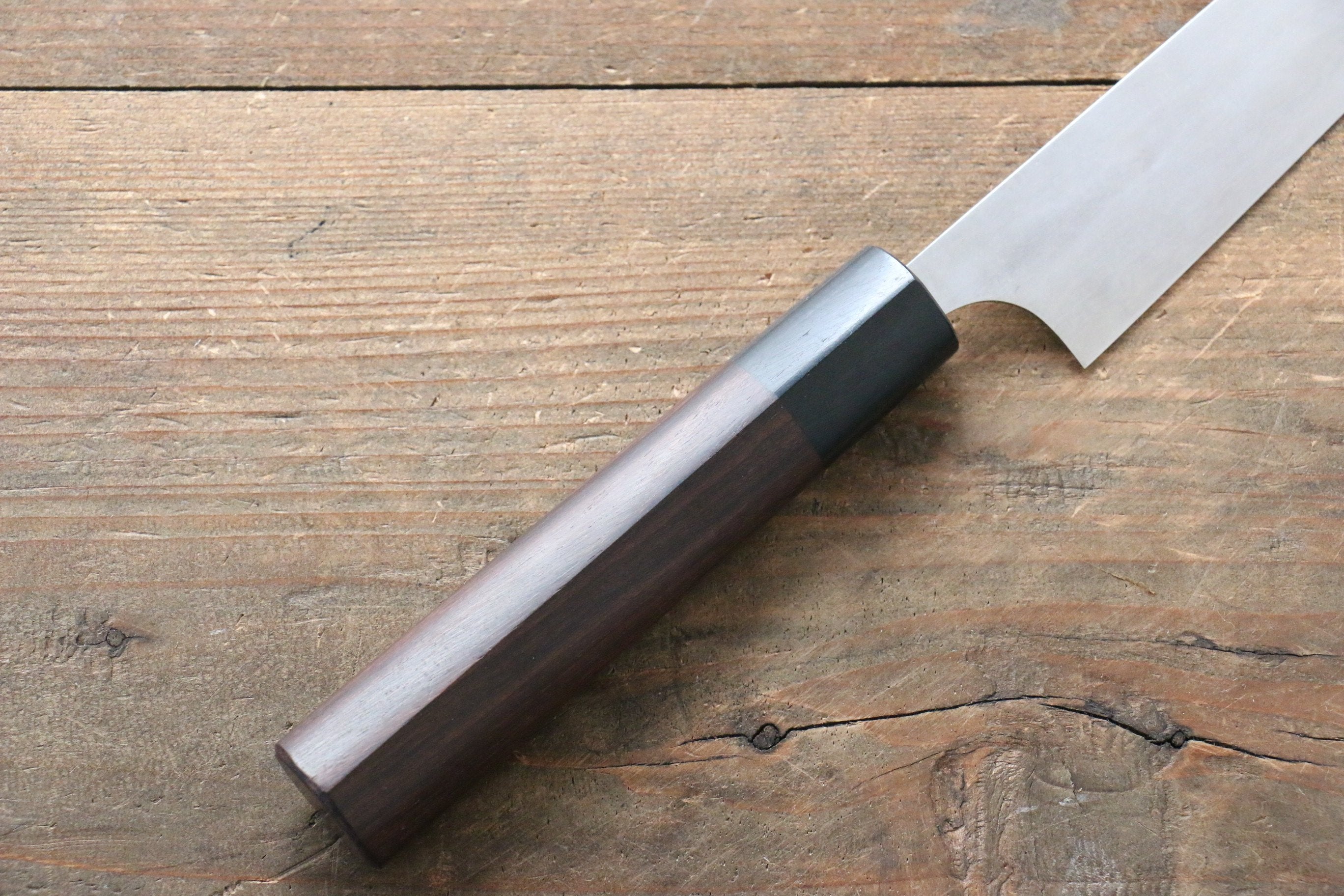 Shungo Ogata Silver Steel No.3 Damascus Petty-Utility 150mm Shitan Handle - Seisuke Knife