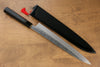 Yu Kurosaki Senko SG2 Hammered Mt Fuji Chinkin Sujihiki 270mm Lacquered Handle with Sheath - Seisuke Knife - Slide 2