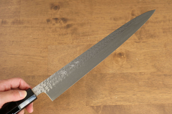 Yu Kurosaki Senko SG2 Hammered Mt Fuji Chinkin Sujihiki 270mm Lacquered Handle with Sheath - Seisuke Knife