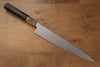 Takeshi Saji SG2 Mirrored Finish Damascus Sujihiki 240mm Ebony with Ring Handle - Seisuke Knife - Slide 1