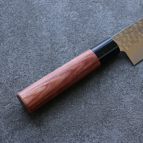 Kanetsune DSR-1K6 Hammered Gyuto 210mm Red Pakka wood Handle - Seisuke Knife