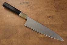  Takeshi Saji SG2 Mirrored Finish Damascus Gyuto 210mm Ebony with Ring Handle - Seisuke Knife