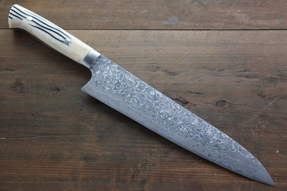 Takeshi Saji SG2 Black Damascus Gyuto 240mm Cow Bone Handle - Seisuke Knife