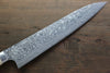 Takeshi Saji SG2 Black Damascus Gyuto 240mm Cow Bone Handle - Seisuke Knife - Slide 3