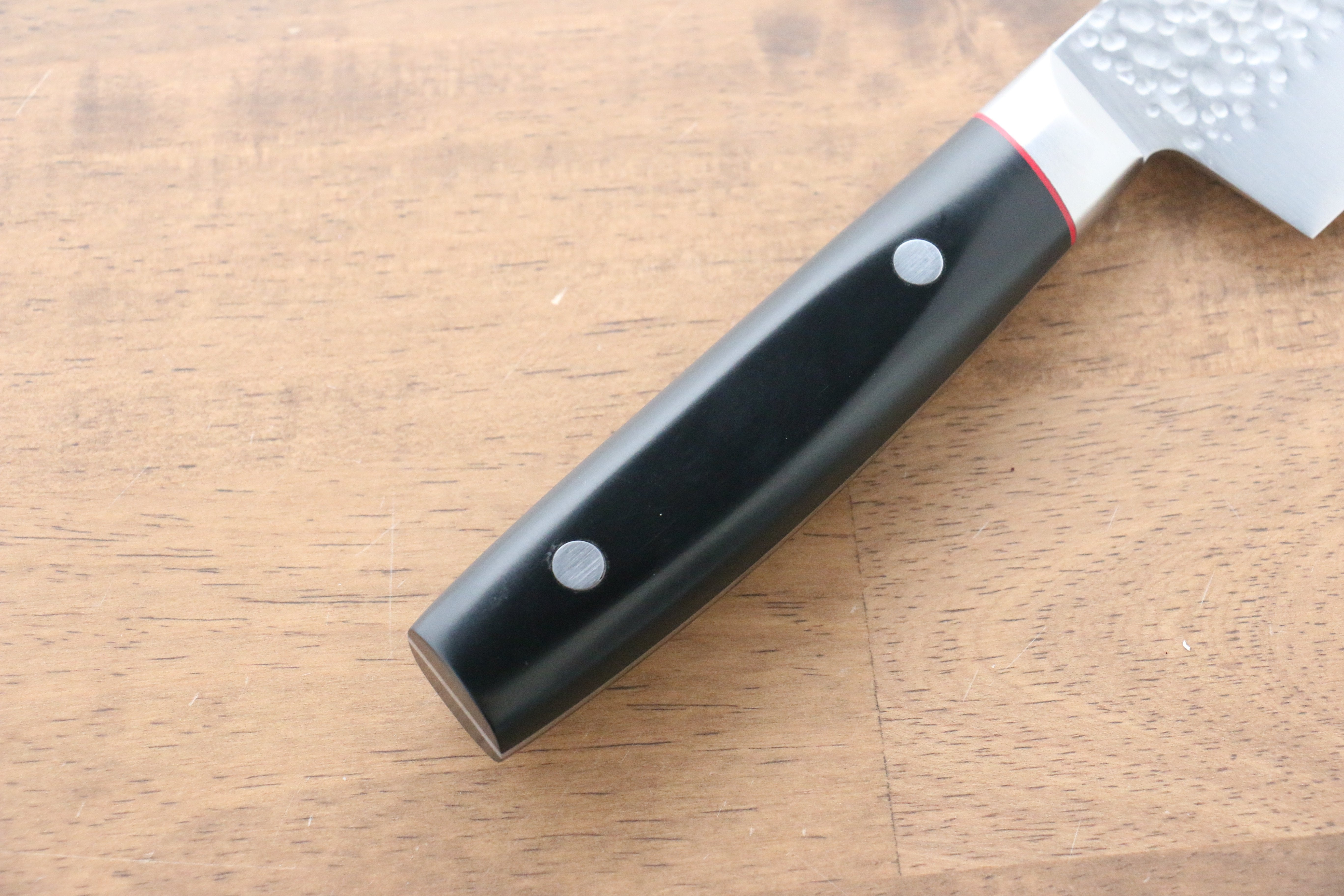 Seisuke PRO-J VG10 Hammered Santoku 170mm Black Micarta Handle - Seisuke Knife