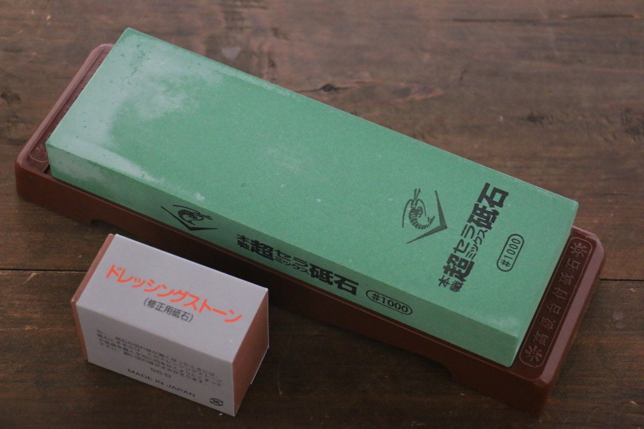 Naniwa Ceramic Medium Sharpening Stone with Plastic Base - #1000 - Seisuke Knife