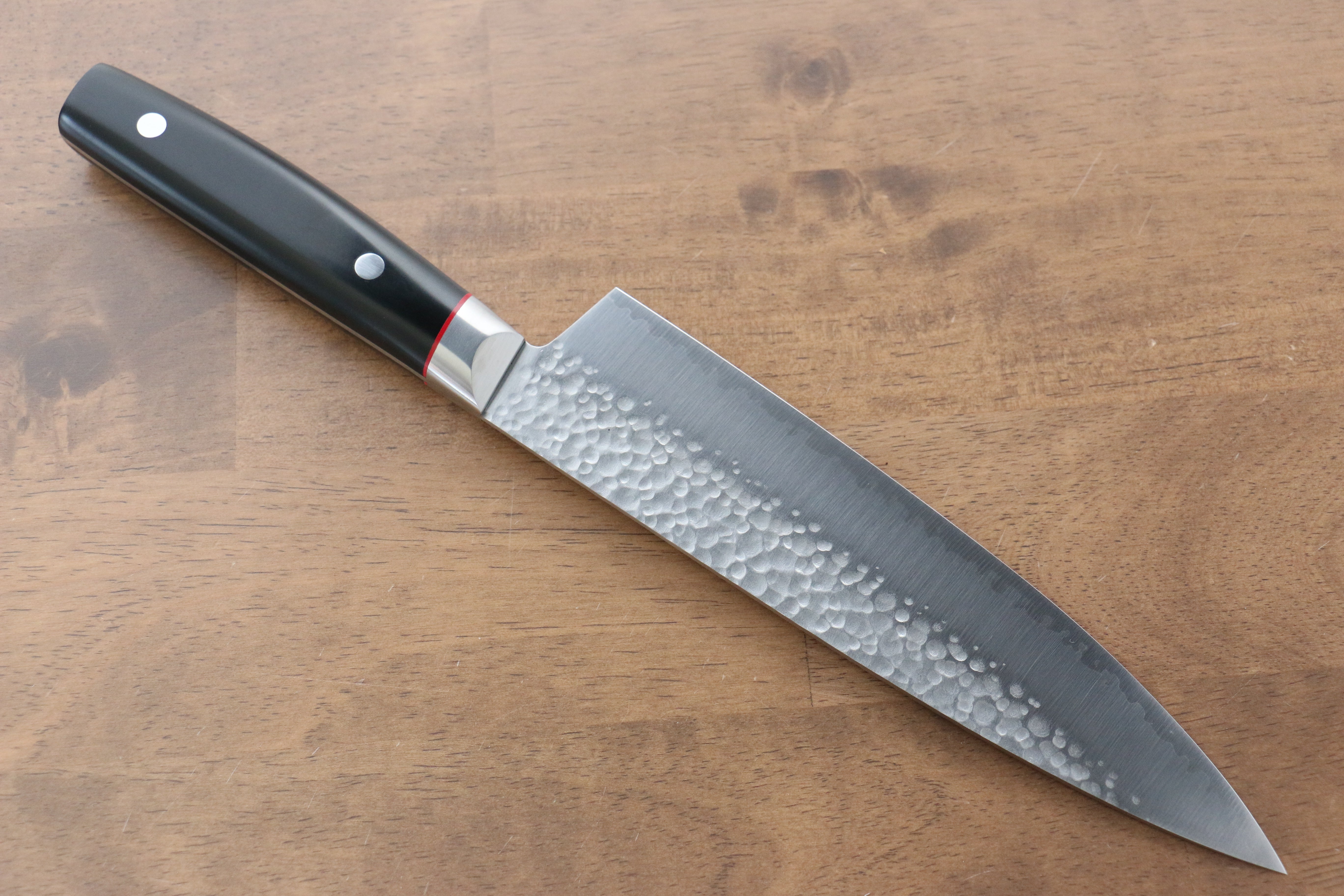 Seisuke PRO-J VG10 Hammered Gyuto 200mm Black Micarta Handle - Seisuke Knife