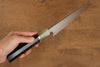 Takeshi Saji VG10 Colored Damascus Gyuto 180mm Ebony with Ring Handle - Seisuke Knife - Slide 7