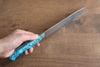 Takeshi Saji SRS13 Hammered Santoku 180mm Blue Turquoise Handle - Seisuke Knife - Slide 8