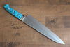 Takeshi Saji SRS13 Hammered Gyuto 240mm Blue Turquoise Handle - Seisuke Knife - Slide 2