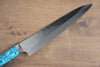 Takeshi Saji SRS13 Hammered Gyuto 240mm Blue Turquoise Handle - Seisuke Knife - Slide 3