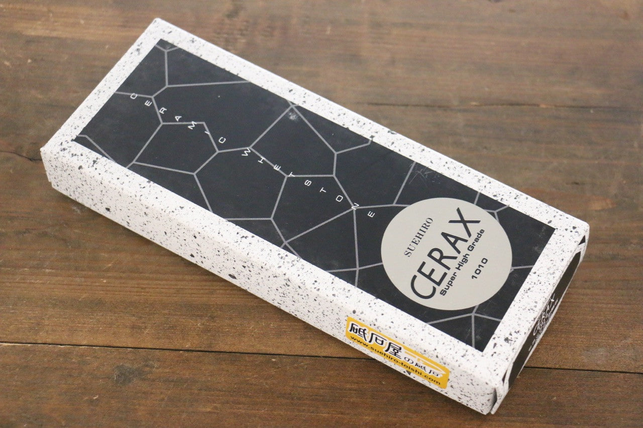 Suehiro CERAX 1010 Ceramic Medium Sharpening Stone with Rubber Base -