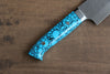 Takeshi Saji SRS13 Hammered Gyuto 240mm Blue Turquoise Handle - Seisuke Knife - Slide 6