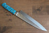 Takeshi Saji SRS13 Hammered Gyuto 210mm Blue Turquoise Handle - Seisuke Knife - Slide 2