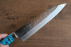 Takeshi Saji SRS13 Hammered Gyuto 210mm Blue Turquoise Handle - Seisuke Knife - Slide 4