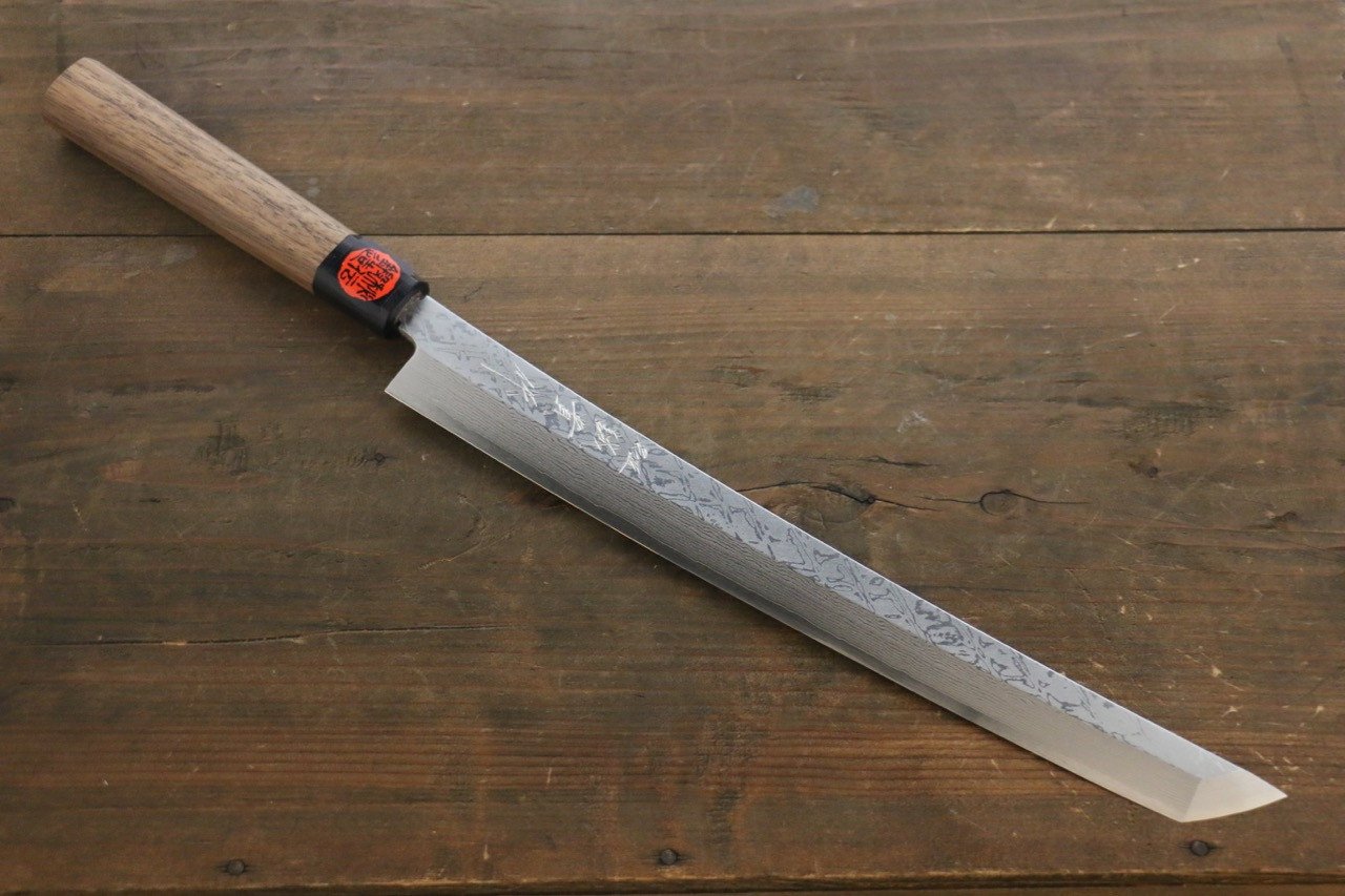 Shigeki Tanaka VG10 Damascus Sakimaru Takohiki 300mm Walnut Handle - Seisuke Knife