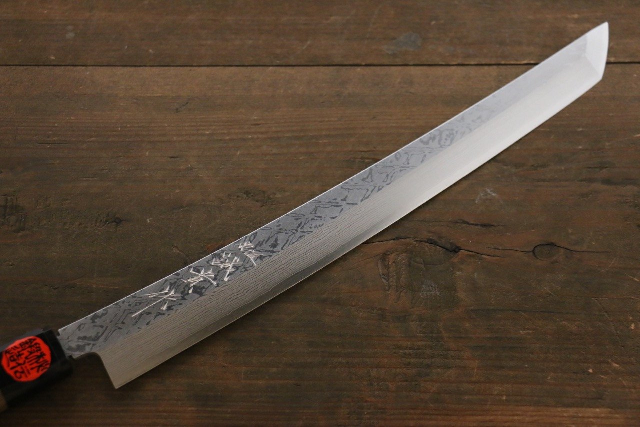 Shigeki Tanaka VG10 Damascus Sakimaru Takohiki 300mm Walnut Handle - Seisuke Knife