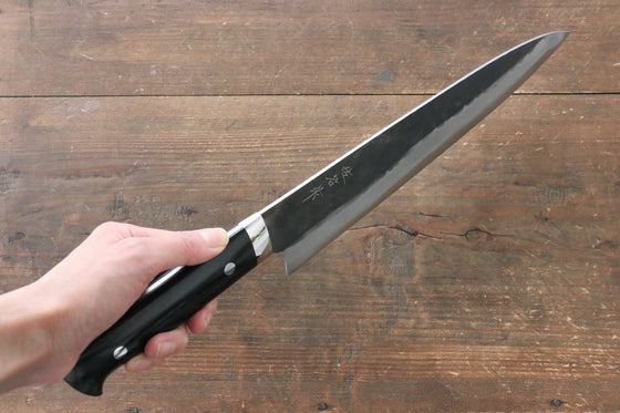 Takeshi Saji Blue Super Kurouchi Hammered Gyuto 270mm Black Micarta Handle - Seisuke Knife