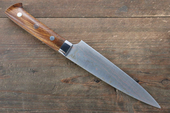 Takeshi Saji Blue Steel No.2 Colored Damascus Petty-Utility 150mm Ironwood Handle - Seisuke Knife