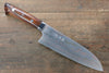 Takeshi Saji Blue Steel No.2 Colored Damascus Santoku 180mm Ironwood Handle - Seisuke Knife - Slide 1