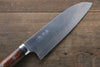 Takeshi Saji Blue Steel No.2 Colored Damascus Santoku 180mm Ironwood Handle - Seisuke Knife - Slide 3