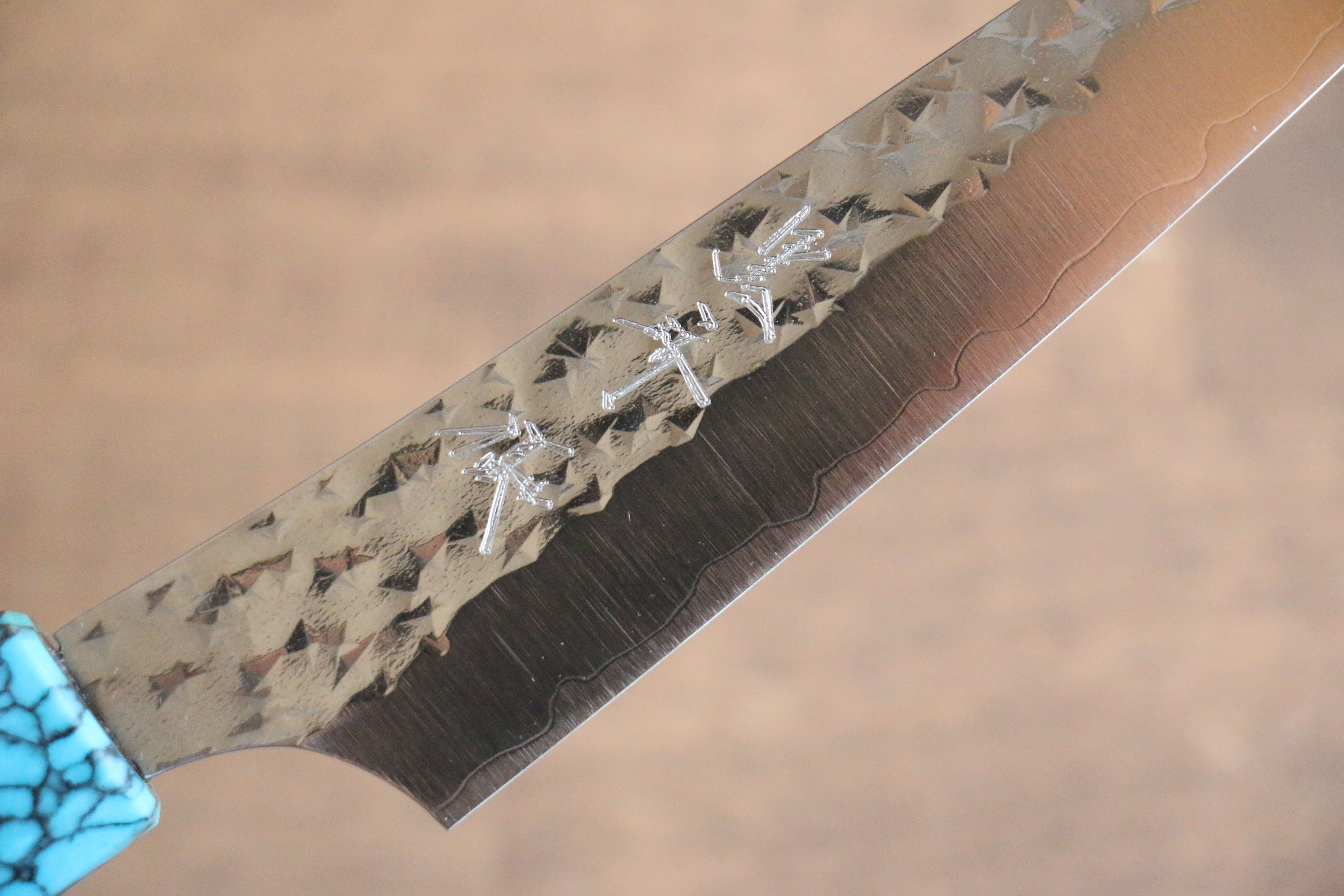 Yu Kurosaki Senko Ei SG2 Hammered Petty-Utility 130mm Rosewood (Ferrule: Blue Turquoise) Handle - Seisuke Knife