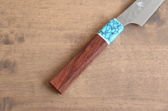 Yu Kurosaki Senko Ei SG2 Hammered Petty-Utility 130mm Shitan(ferrule: Turquoise) Handle - Seisuke Knife