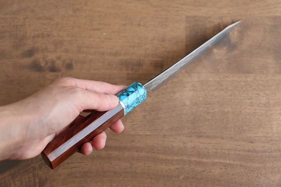 Yu Kurosaki Senko Ei SG2 Hammered Petty-Utility 130mm Shitan(ferrule: Turquoise) Handle - Seisuke Knife