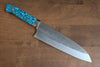 Takeshi Saji SRS13 Hammered Santoku 180mm Blue Turquoise Handle - Seisuke Knife - Slide 1