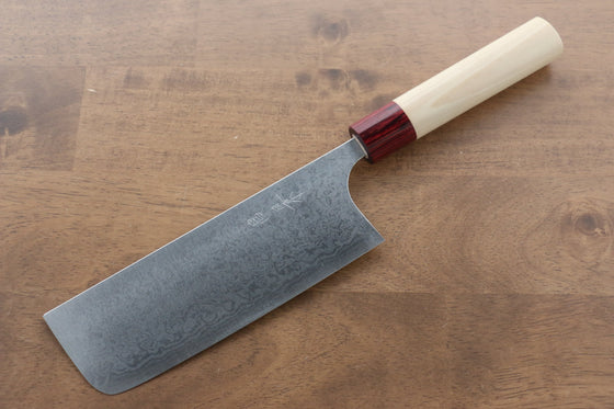 Masakage Kiri VG10 Damascus Nakiri 170mm with Magnolia Handle - Seisuke Knife