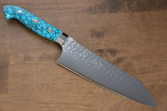 Yu Kurosaki Senko SG2 Hammered Bunka 170mm Turquoise Handle - Seisuke Knife