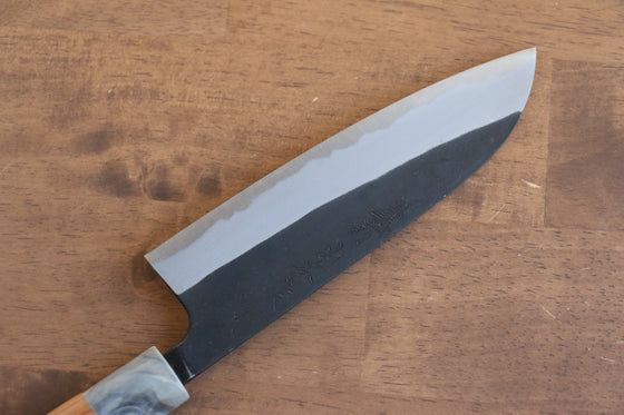 Nao Yamamoto White Steel No.2 Kurouchi Santoku 170mm with Cherry Handle - Seisuke Knife