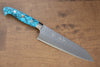 Yu Kurosaki Senko SG2 Hammered Small Santoku 150mm Turquoise Handle - Seisuke Knife - Slide 1