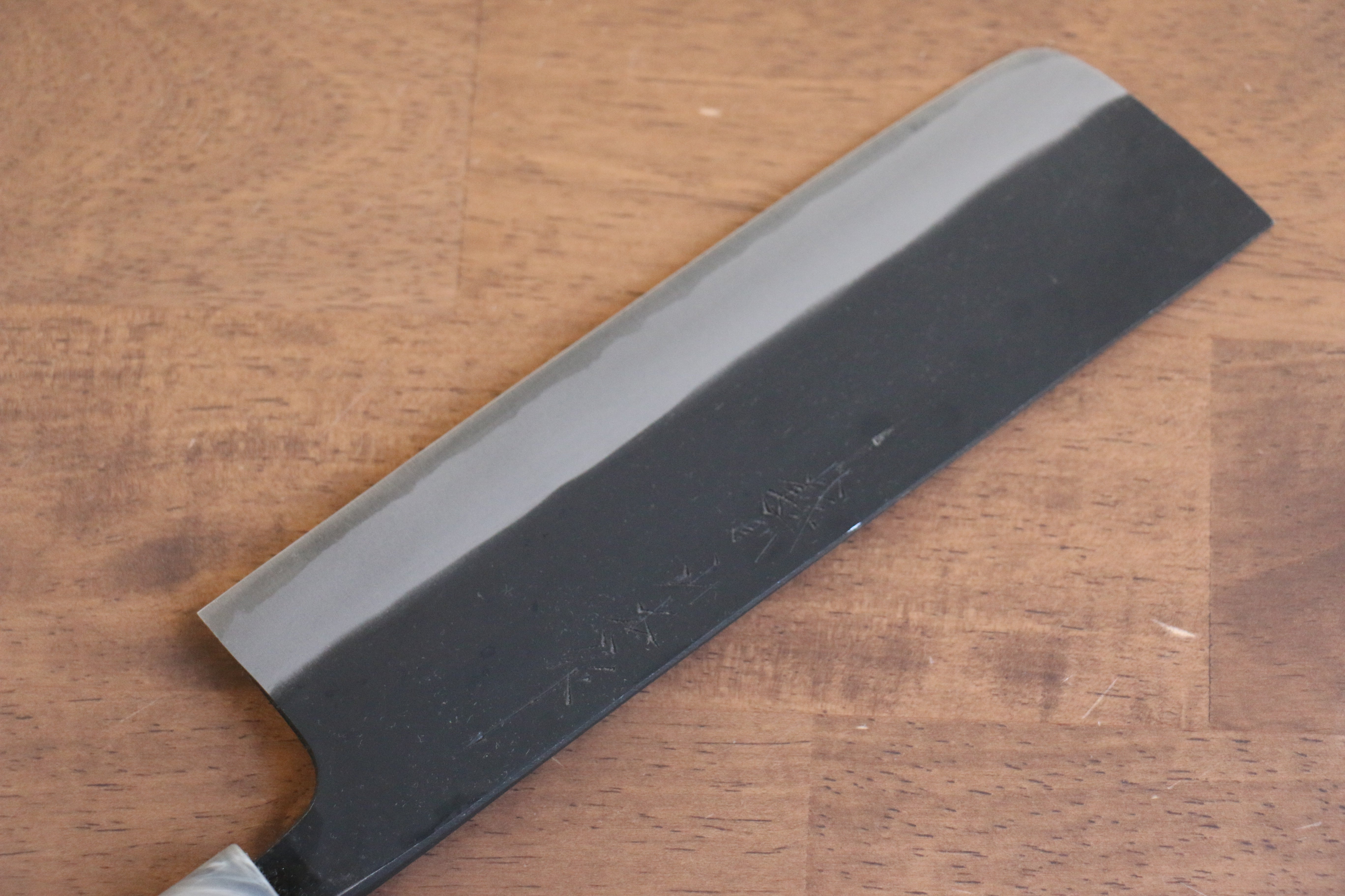 Nao Yamamoto White Steel No.2 Kurouchi Nakiri 180mm Cherry Wood Handle - Seisuke Knife