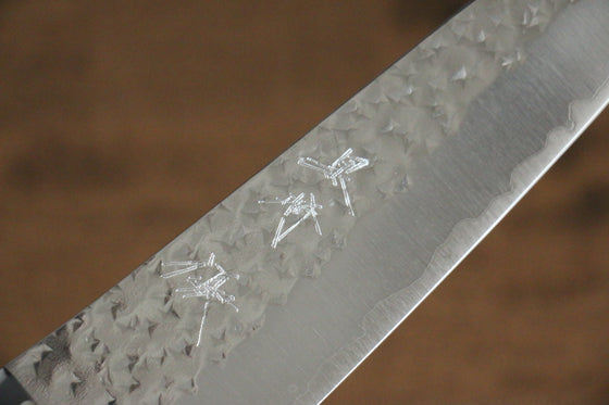 Yu Kurosaki Senko SG2 Hammered Small Santoku 150mm Turquoise Handle - Seisuke Knife