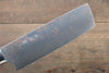 Takeshi Saji Blue Steel No.2 Colored Damascus Nakiri 175mm Ironwood Handle - Seisuke Knife - Slide 5