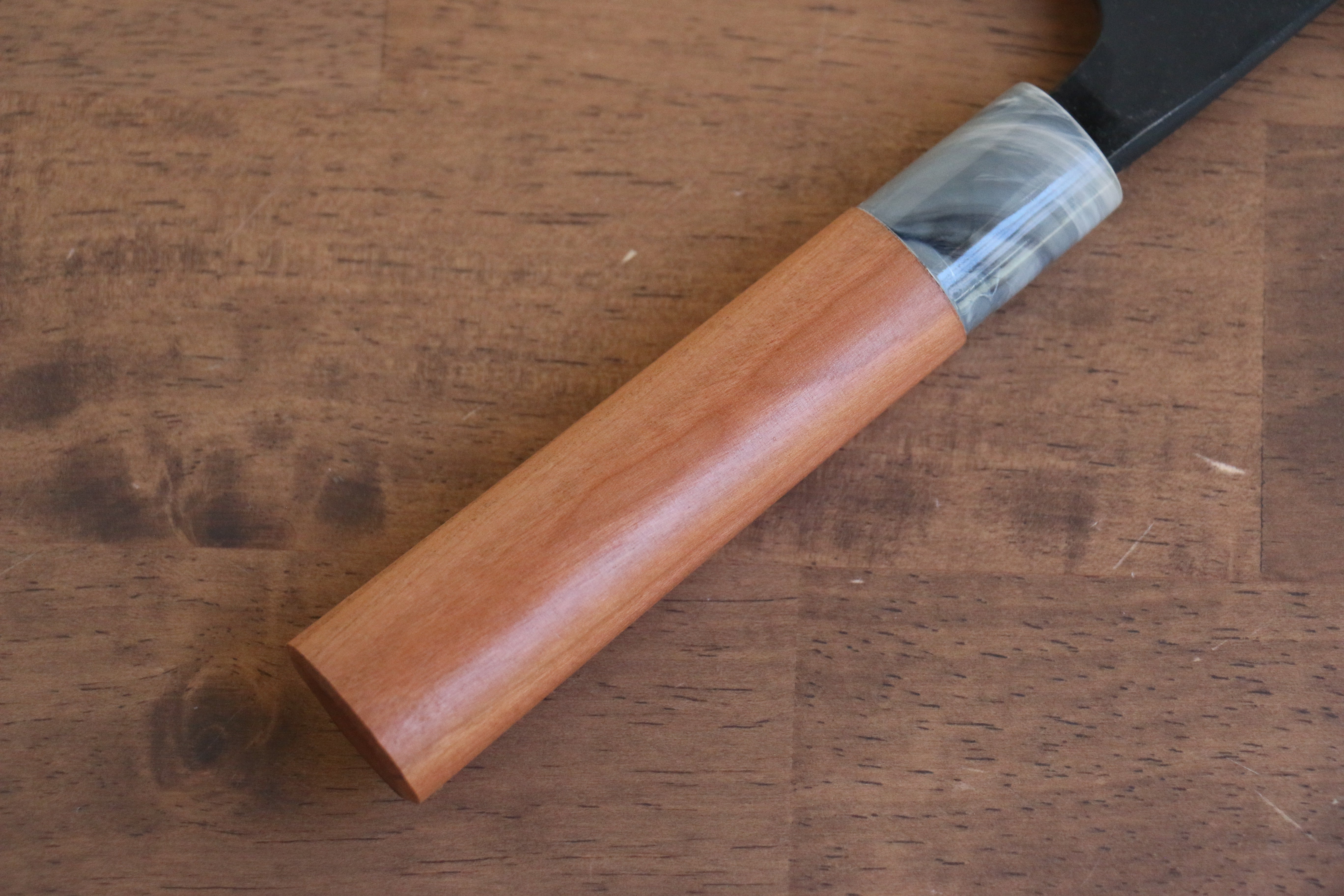 Nao Yamamoto White Steel No.2 Kurouchi Nakiri 180mm Cherry Wood Handle - Seisuke Knife