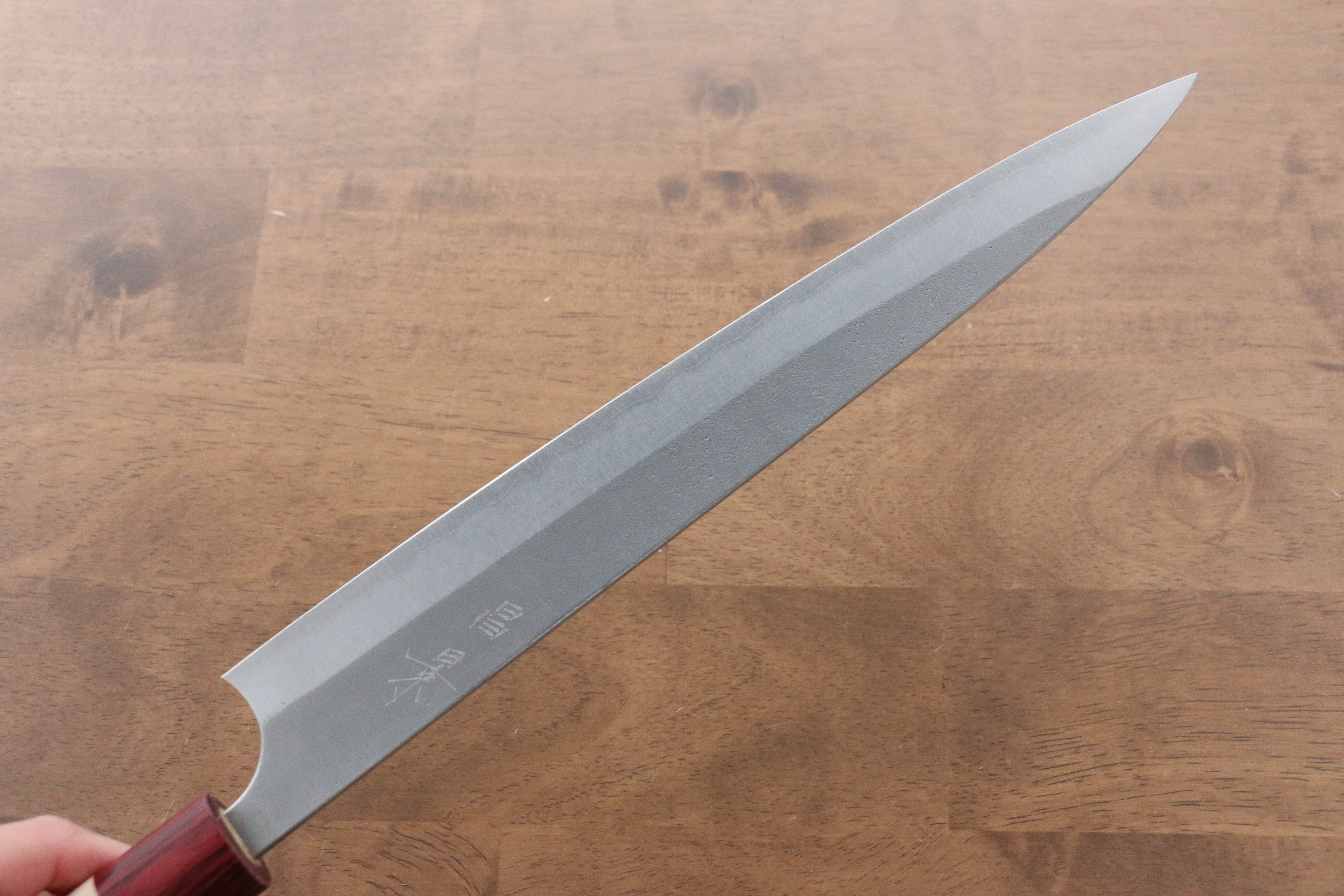 Masakage Yuki White Steel No.2 Nashiji Sujihiki 270mm Magnolia Handle - Seisuke Knife