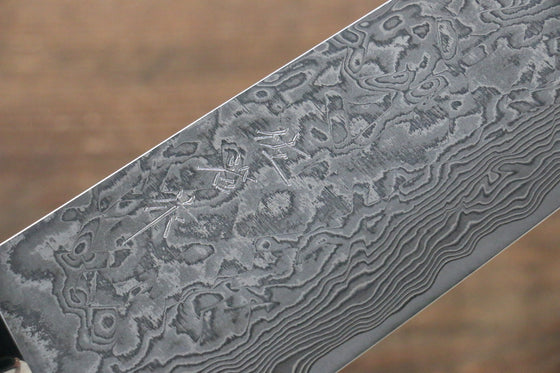 Takeshi Saji SG2 Black Damascus Santoku 180mm Nomura Iron Wood Handle - Seisuke Knife