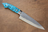 Takeshi Saji SRS13 Hammered Petty-Utility 130mm Blue Turquoise (Nomura Style) Handle - Seisuke Knife - Slide 1