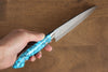 Takeshi Saji SRS13 Hammered Petty-Utility 130mm Blue Turquoise (Nomura Style) Handle - Seisuke Knife - Slide 8