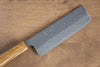 Seisuke Tsukikage AUS10 Migaki Finished Hammered Damascus Nakiri 170mm Oak Handle - Seisuke Knife