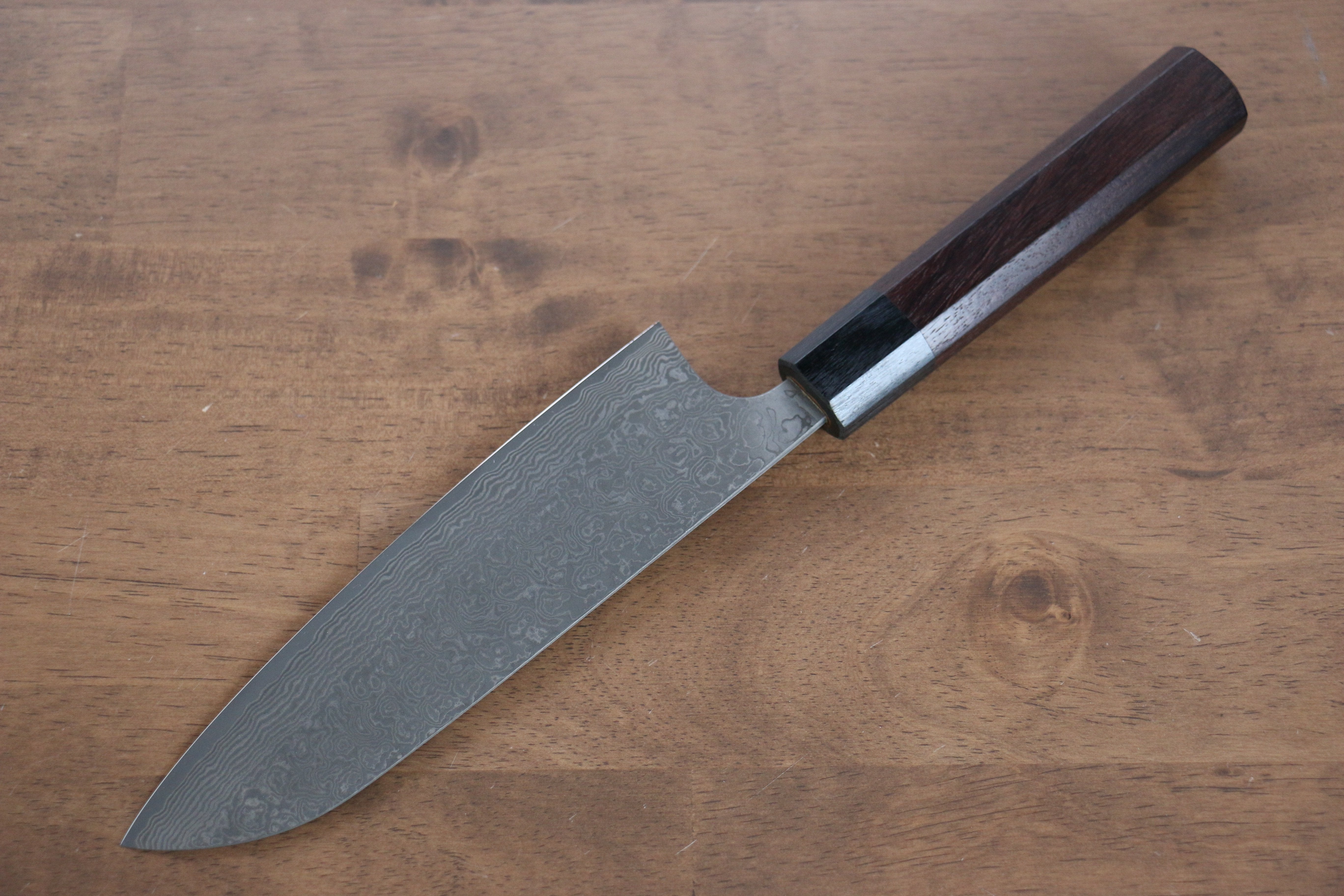 Masakage Kumo VG10 Damascus Santoku 165mm Shitan Handle - Seisuke Knife