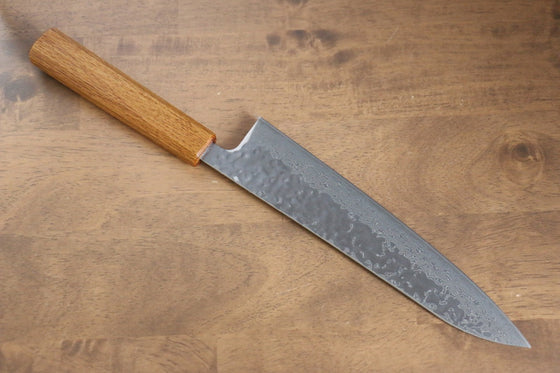 Seisuke Tsukikage AUS10 Migaki Finished Hammered Damascus Gyuto 210mm Oak Handle - Seisuke Knife