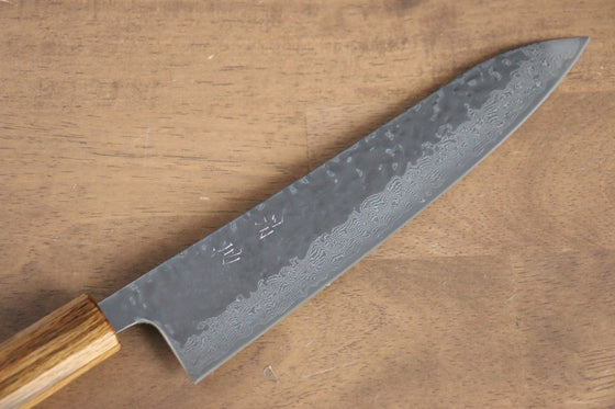 Seisuke Tsukikage AUS10 Migaki Finished Hammered Damascus Gyuto 210mm Oak Handle - Seisuke Knife