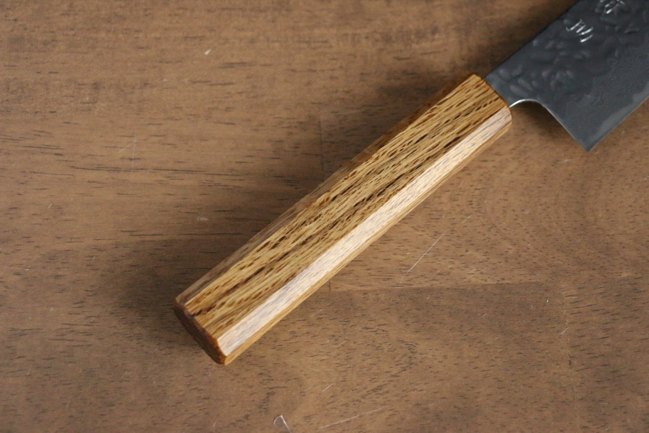 Seisuke Tsukikage AUS10 Migaki Finished Hammered Damascus Bunka 170mm Oak Handle - Seisuke Knife